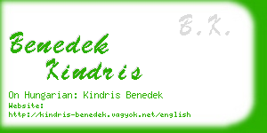 benedek kindris business card